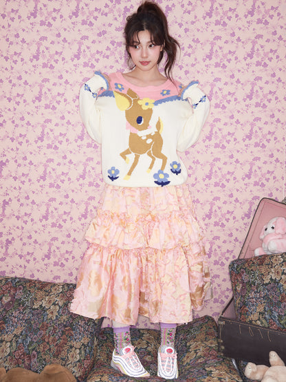 tntntutu - Kawaii Layered Ruffle Woven Skirt skirt tntntutu