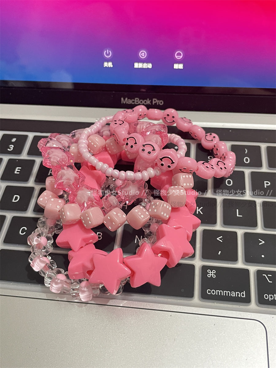 YUMENGIRL - Kawaii Decora Dopamine Bracelet with Candy Colors & Star Charms bracelet YUMENGIRL