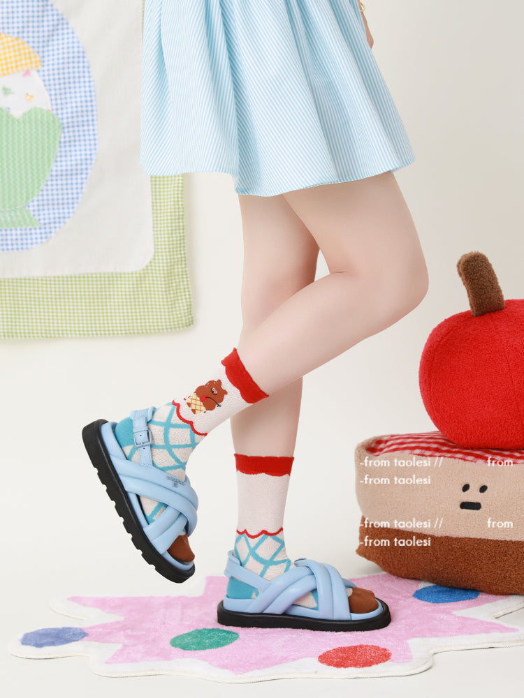 TaoLeSi - Kawaii Cartoon Ruffle Socks sock TaoLeSi