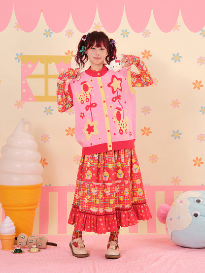 NIKKOU - Kawaii Dog Car Knit Vest Sweater cardigan Nikkou home