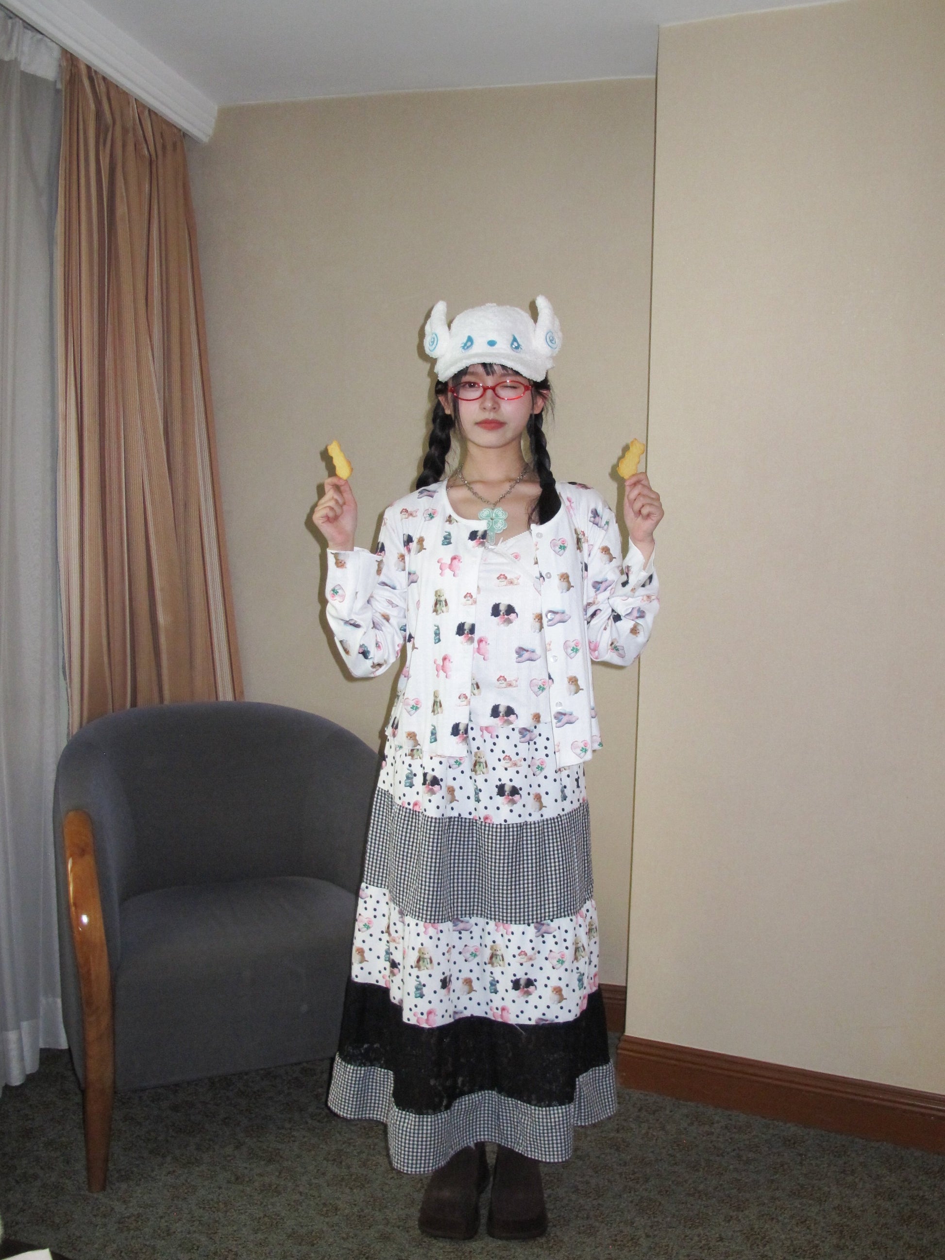 KaiXin hostel - Polka Doll Lace Long Skirt skirt KaiXin hostel