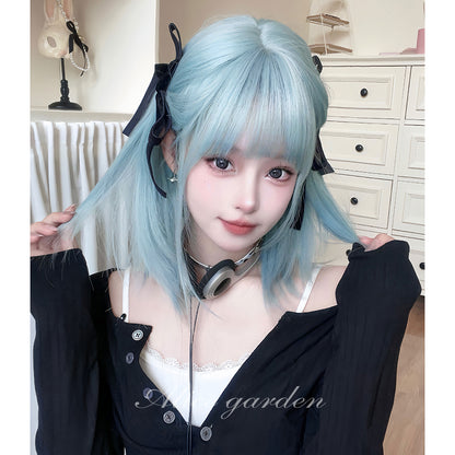 Alice Garden - Decora Kei Short Ice Blue Straight Wig wig Alice Garden
