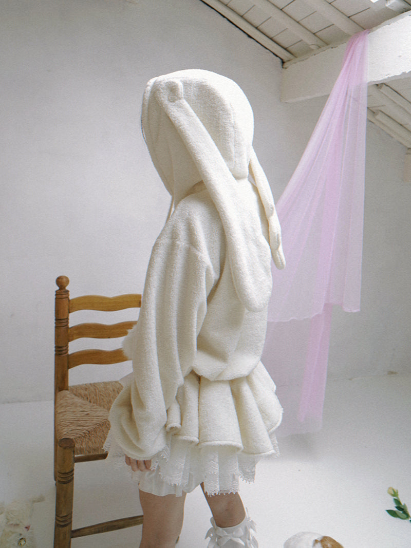 daytoday everyday institute - Girly Plush Angel Ear Dress Coat coat daytoday everyday institute