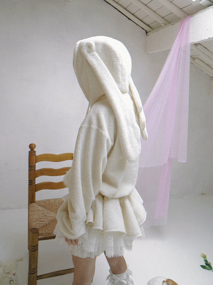 daytoday everyday institute - Girly Plush Angel Ear Dress Coat coat daytoday everyday institute