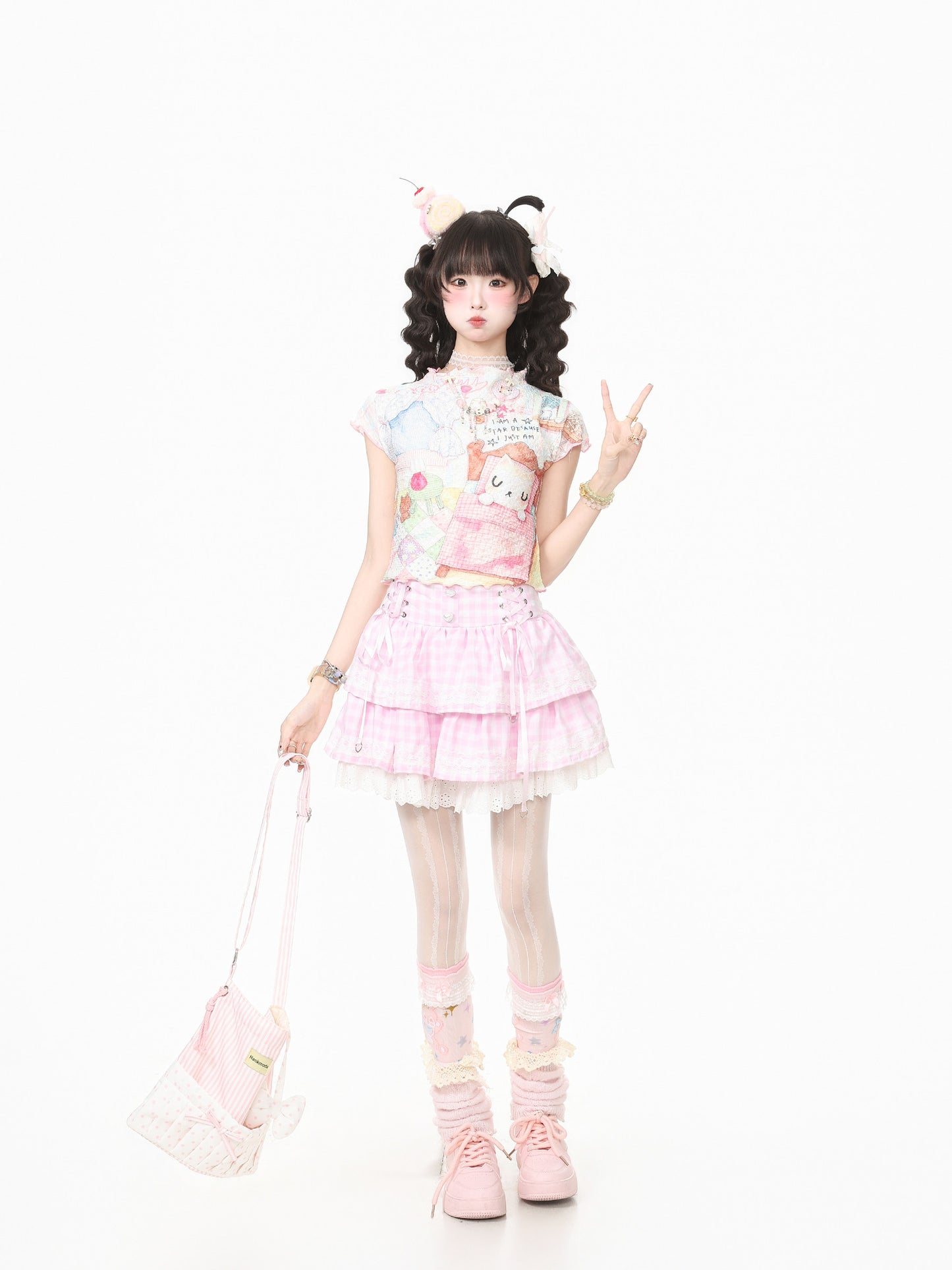 Languid Park - Ruffle Trim Cute Short Sleeve T-Shirt tshirt Languid Park