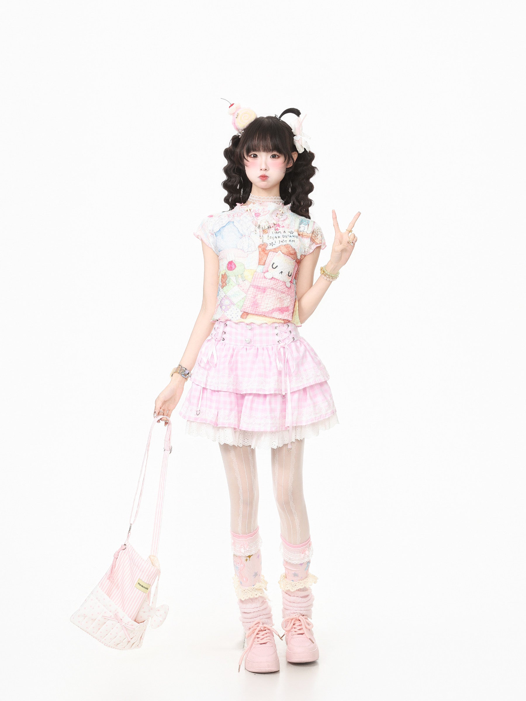 Languid Park - Ruffle Trim Cute Short Sleeve T-Shirt tshirt Languid Park