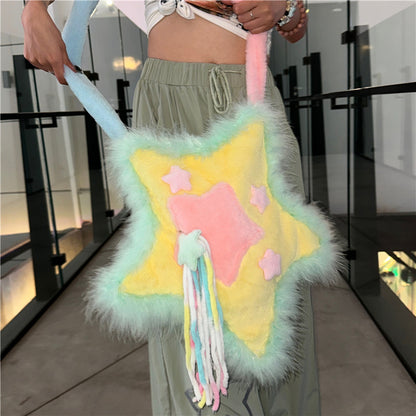 Hottie - Decora Kei Furry Star Crossbody Bag bag Hottie