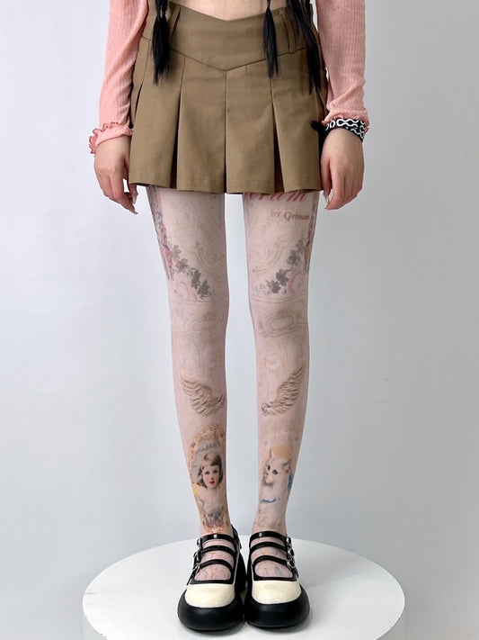 Hot BonBon - Girl Cat Print Tights tights Hot BonBon