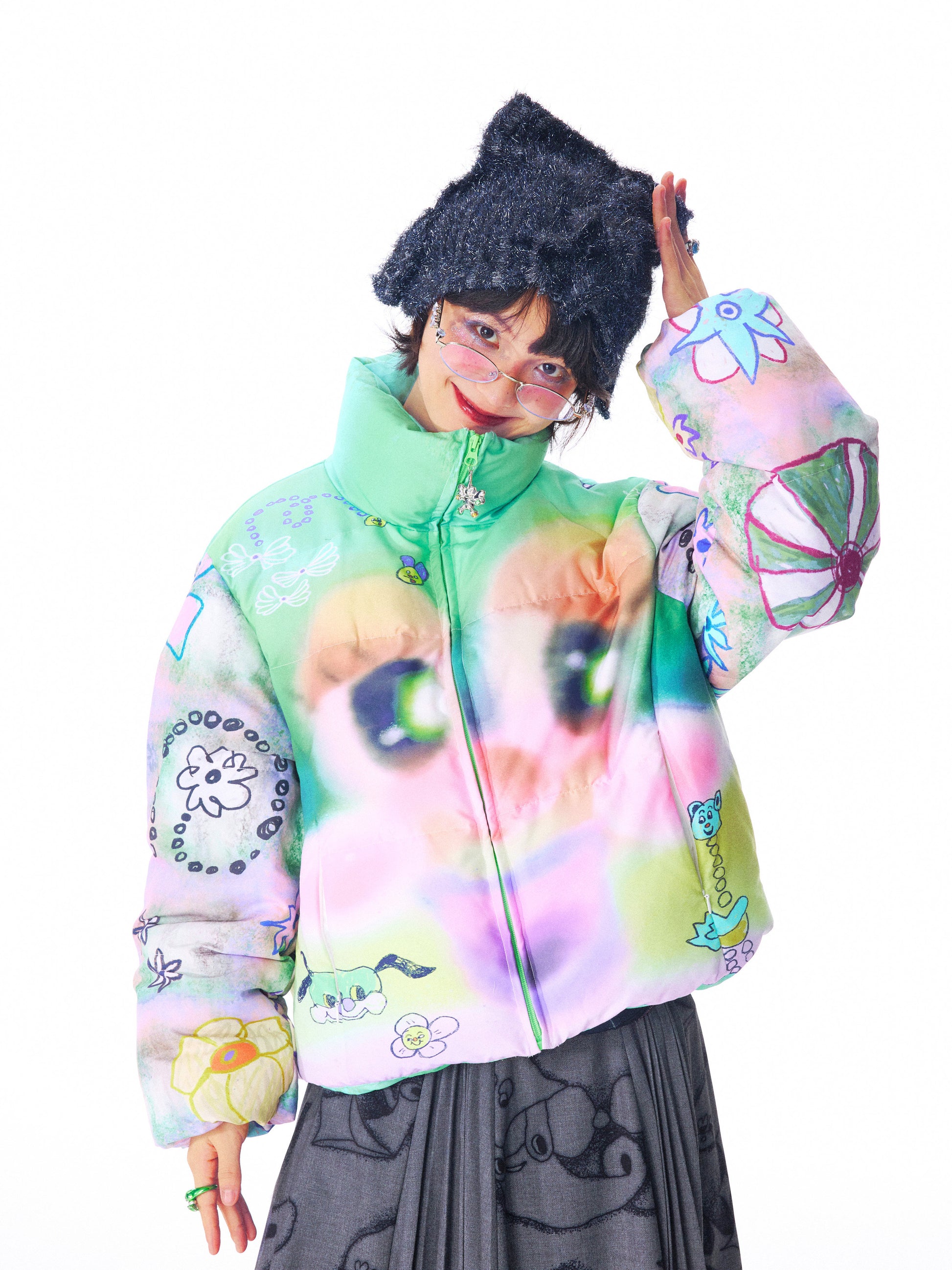 sillysis - Multicolor Quilted Down Jacket coat sillysis