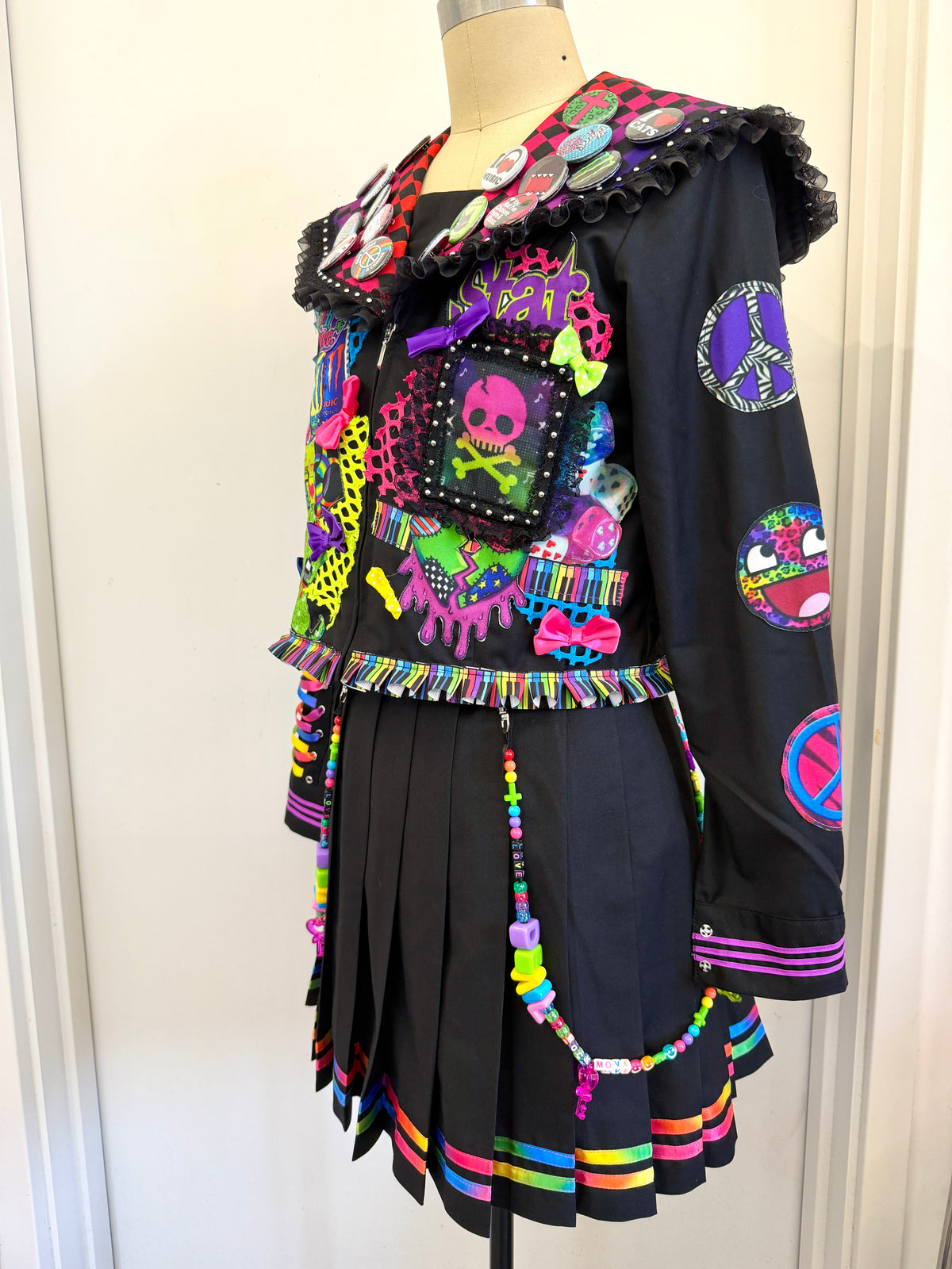 Red Devil - Neon Rainbow Patchwork Sailor Set shirt Red Devil