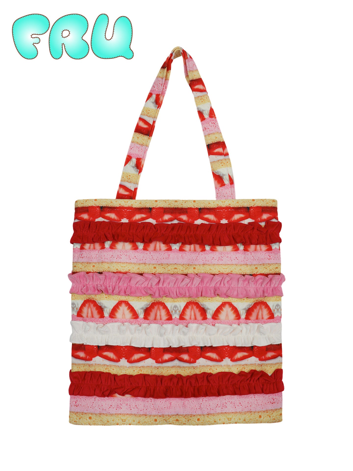 Kawaii Strawberry Cake Canvas Tote - frufru | Land Decora