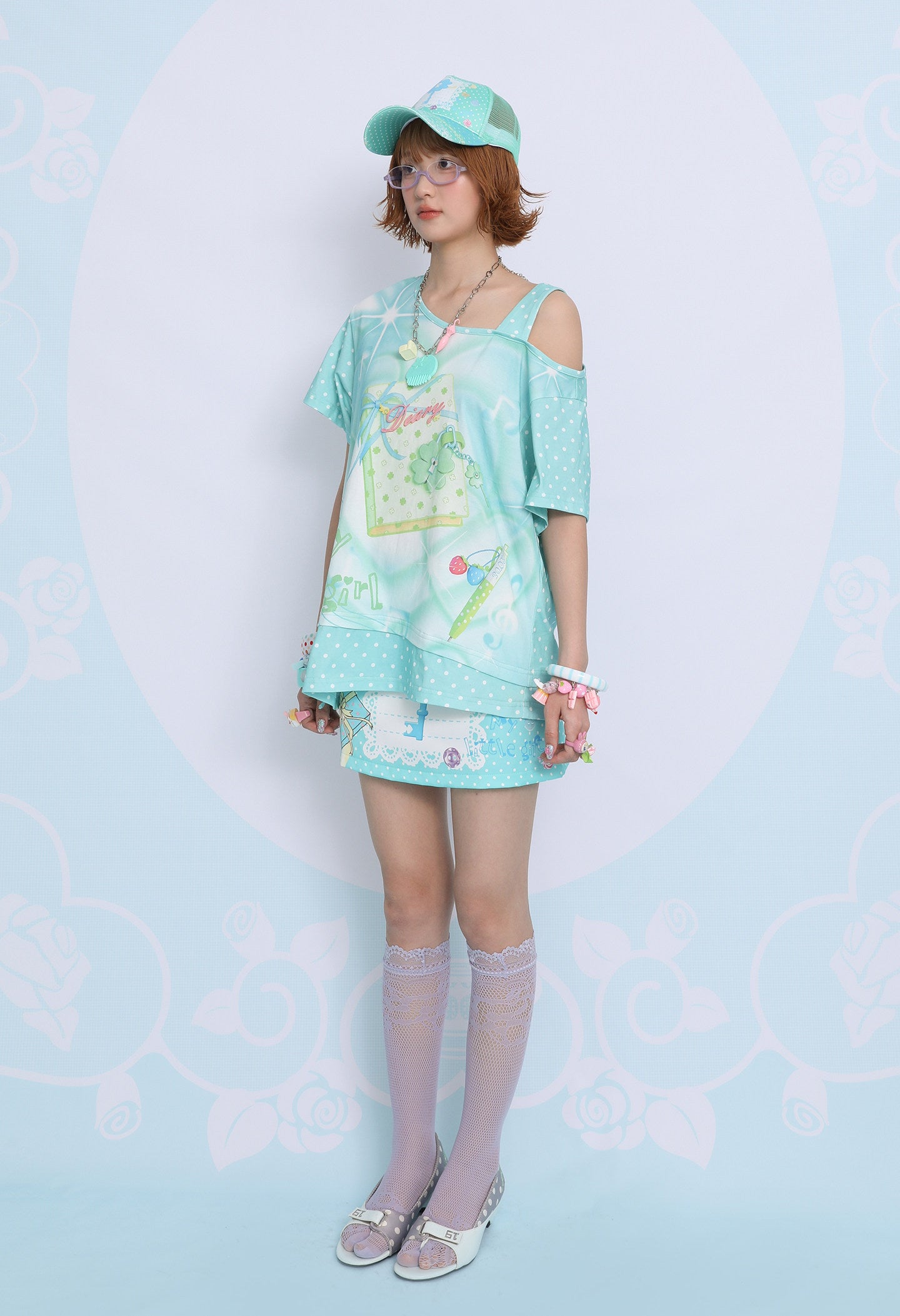 frufru - Lucky Clover Mint Green Oversized Tee tshirt frufru