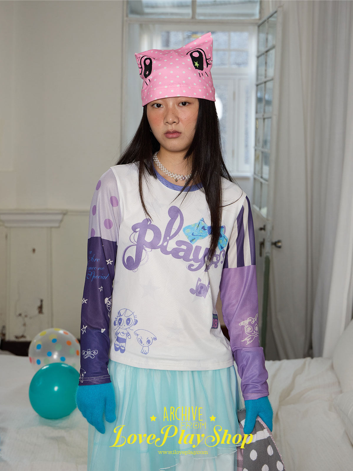 loveplay – Illustration Mesh Long Sleeve Top shirt loveplay