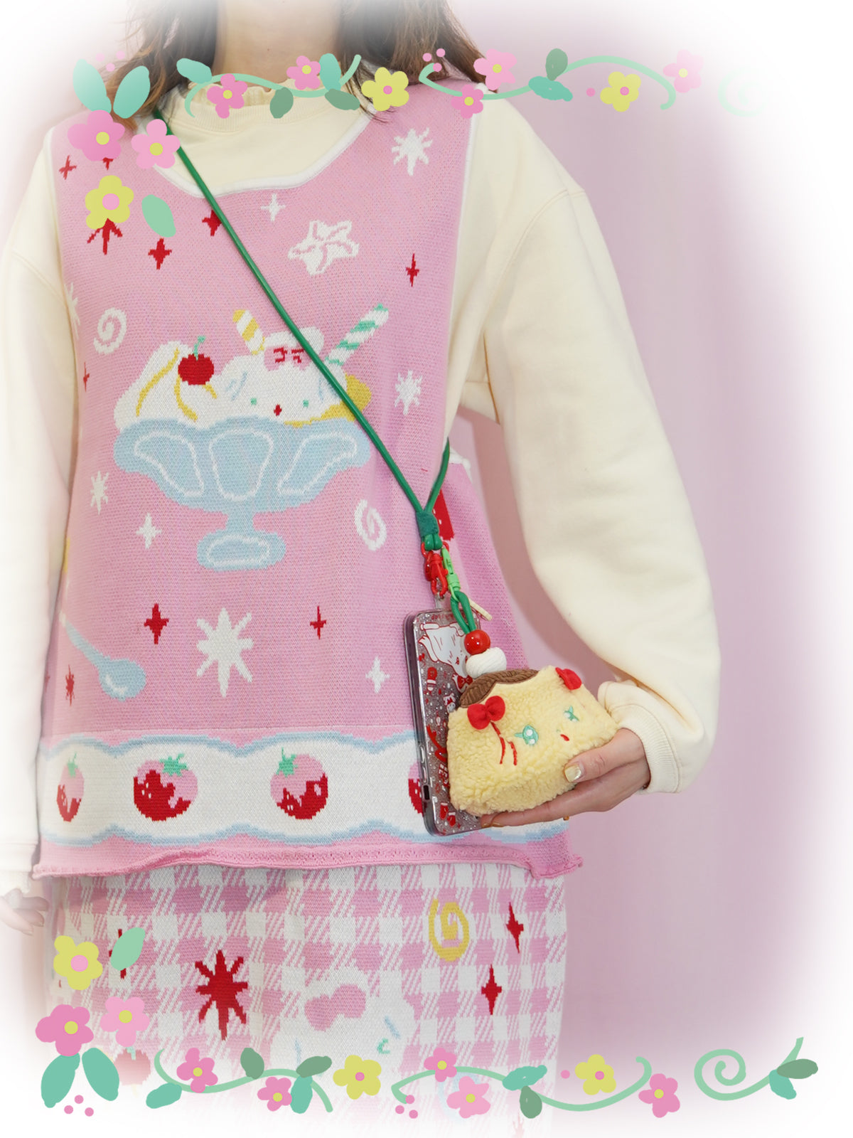 shishihshop Decora Kei Plush Pudding Pouch | Zipper Key Lip Balm Coin Bag bag shishihshop
