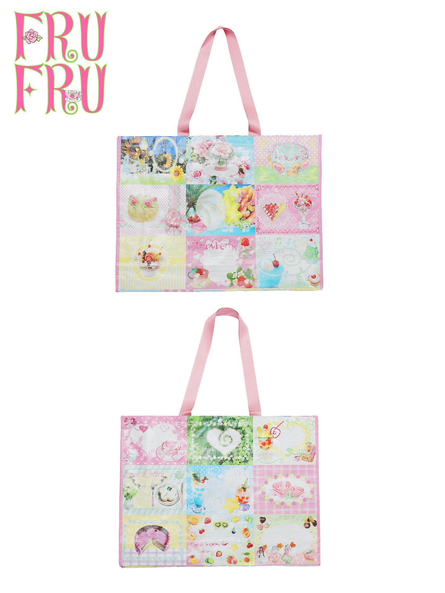 frufru - Vintage Collage Print Woven Tote Bag bag frufru