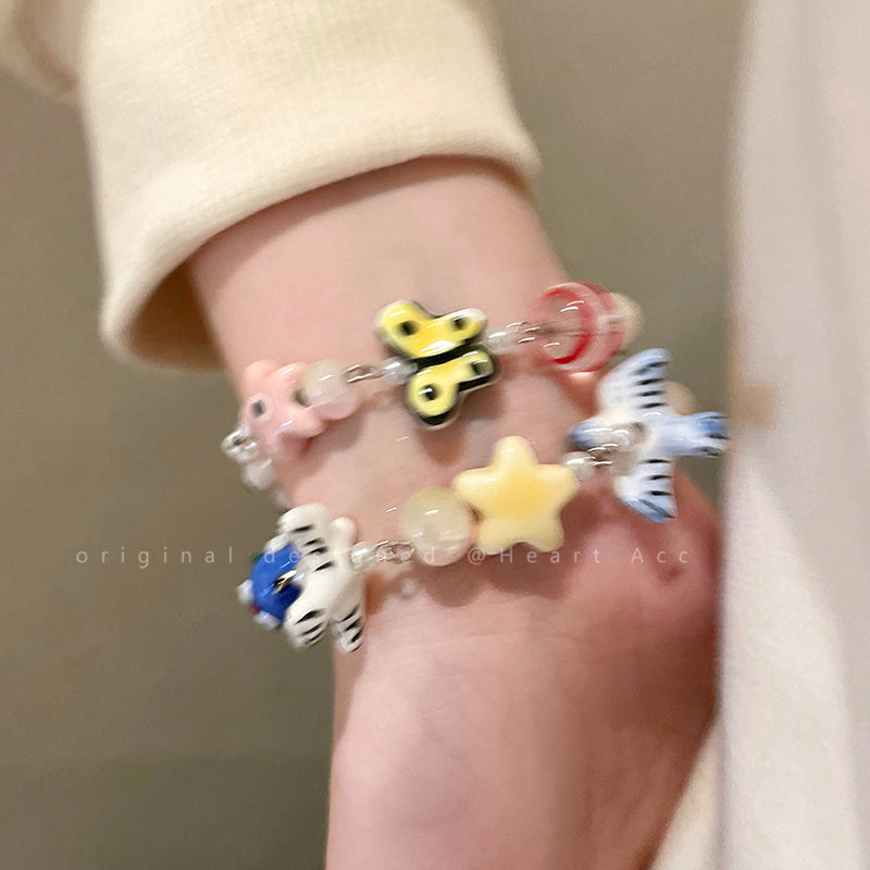 Decora Kei – Ceramic Butterfly Beaded Bracelet bracelet Flipped