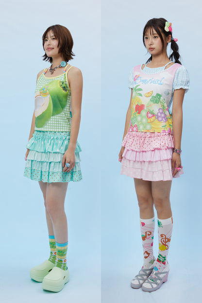 Frufru - Polka Dot Cake Skirt | Cute Girlcore Ruffle Aesthetic Skirt skirt frufru