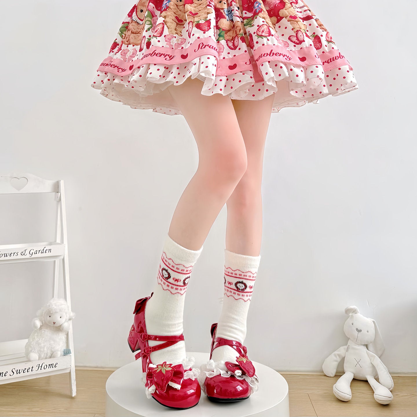 2 Bears - Kawaii Christmas Bow Mid Socks socks 2 bears 3