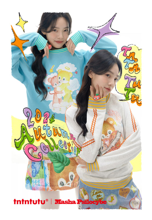 tntntutu Bear Sweatshirt | Whimsical Graphic Pullover | Sporty Long Sleeve Top hoodie tntntutu