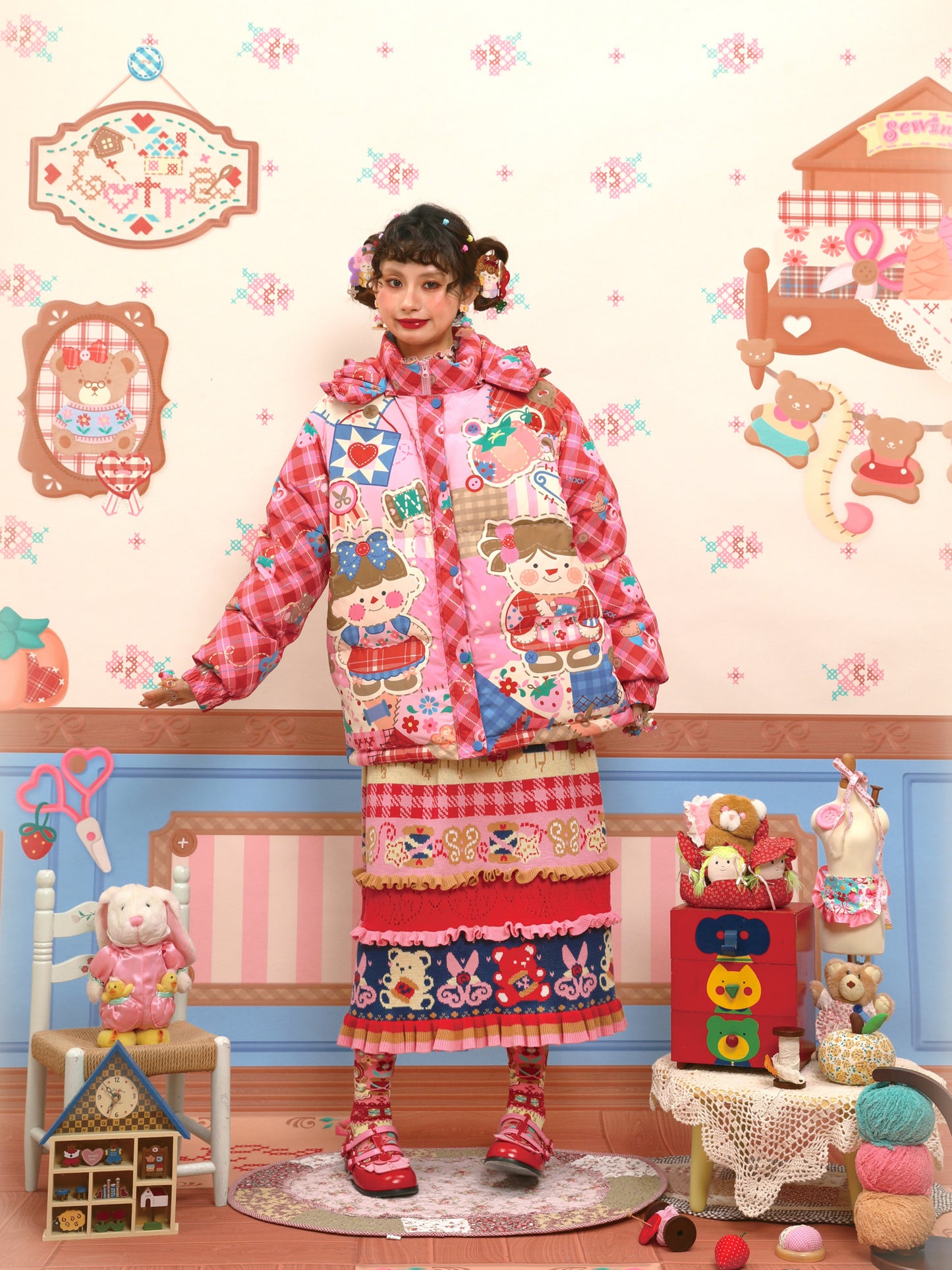 Lutra Jump - Decora Colorblock Knit Skirt skirt Lutra Jump