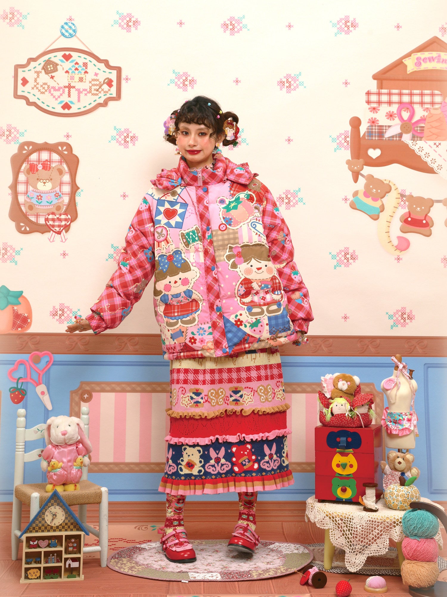 Lutra Jump - Decora Colorblock Knit Skirt skirt Lutra Jump