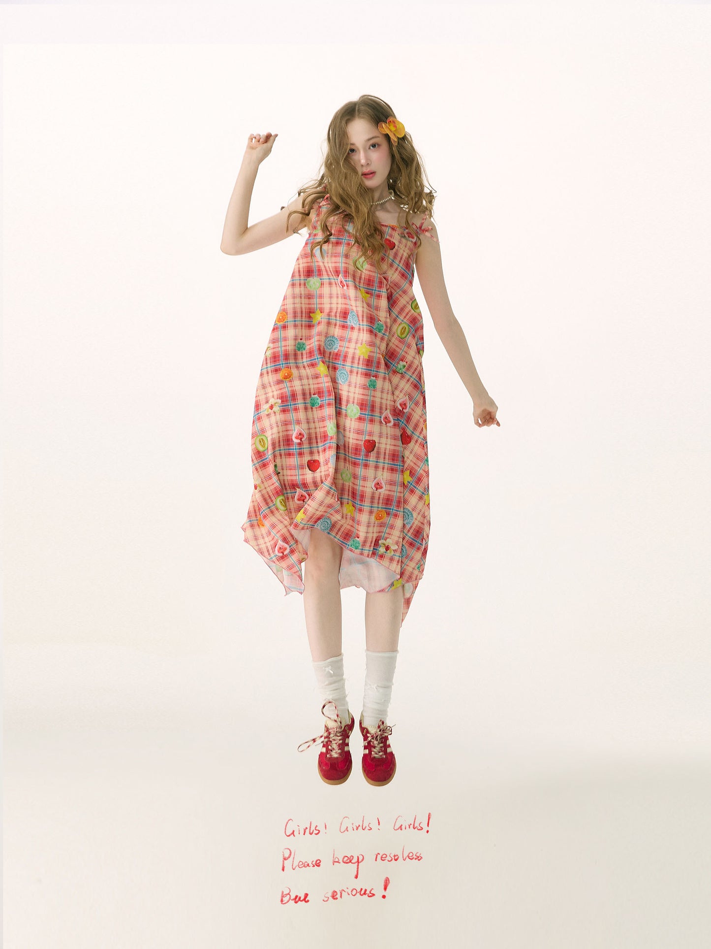 ziziFei - Plaid Fruit Cami Maxi Dress dress ziziFei