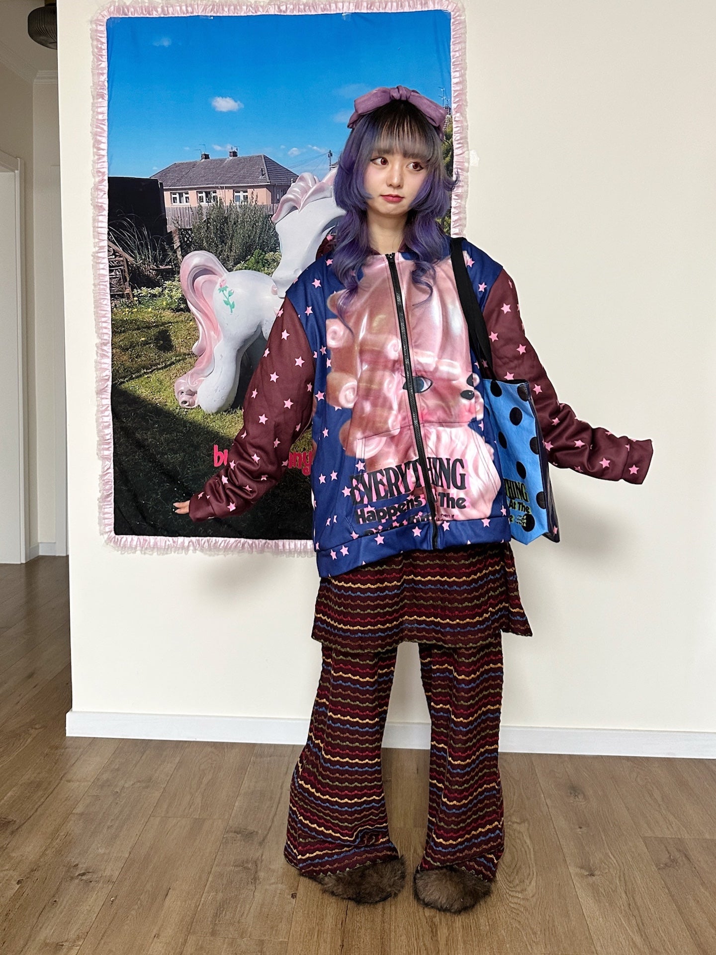 bunnybunnygun - Harajuku Colorblock Fleece Zip Hoodie hoodie bunnybunnygun