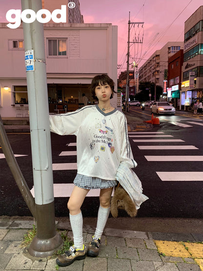 Meihao Store - Blokette Graphic Jersey Top tshirt meihao store
