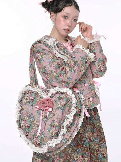 SOS MEME CLUB - Pink Heart Lolita Shoulder Bag bag SOS MEME CLUB