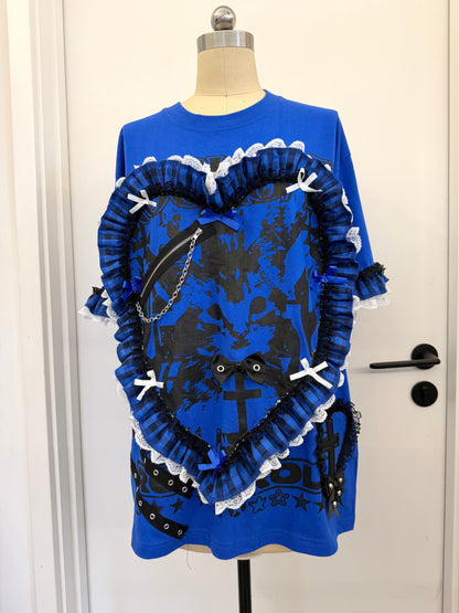 RedDevil - Cat Lace Heart Graphic T Shirt | Visual Kei Punk Dark Kawaii Fashion shirt Red Devil