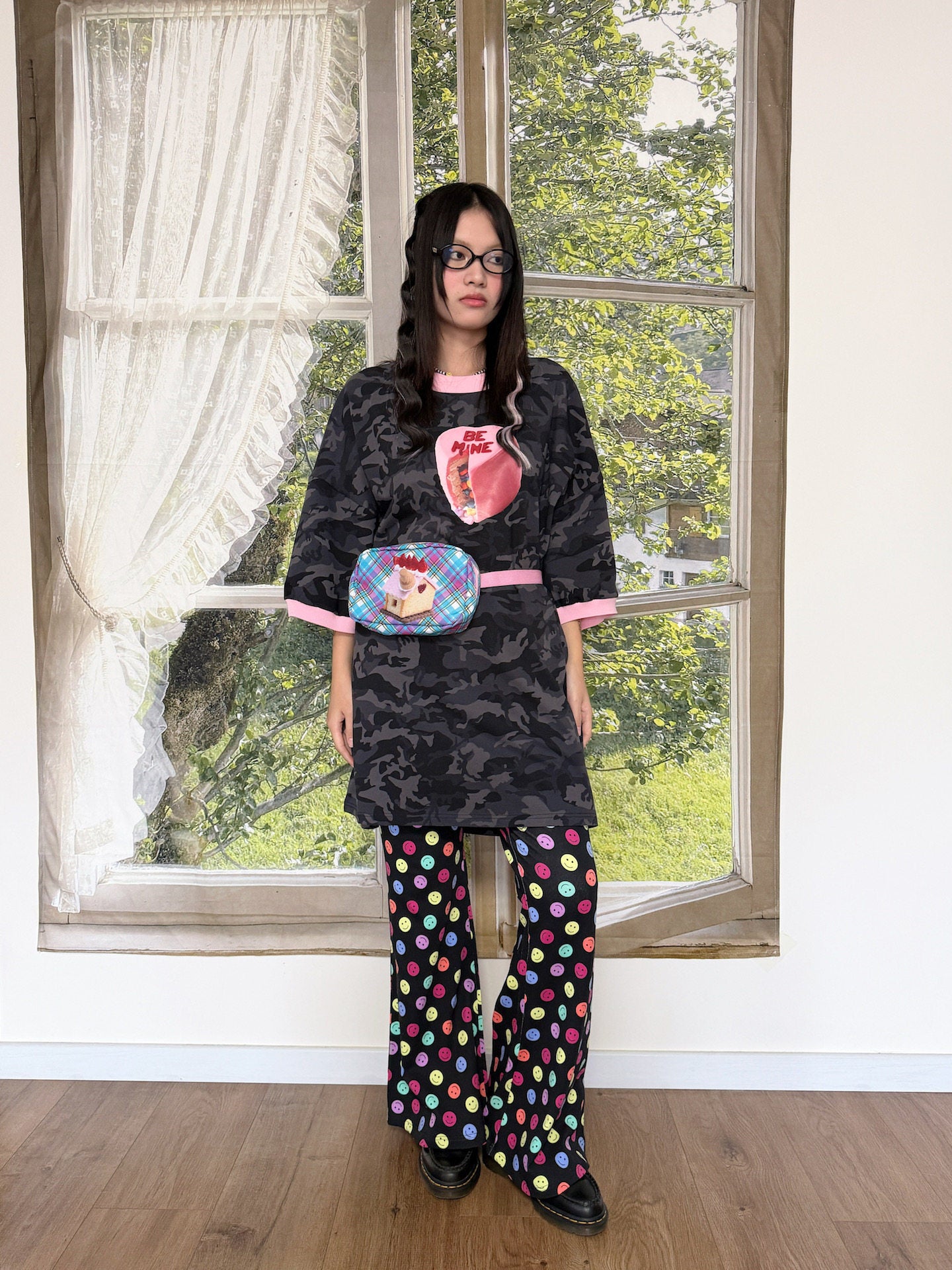bunnybunnygun - Black Camo Oversize Tee Dress dress bunnybunnygun