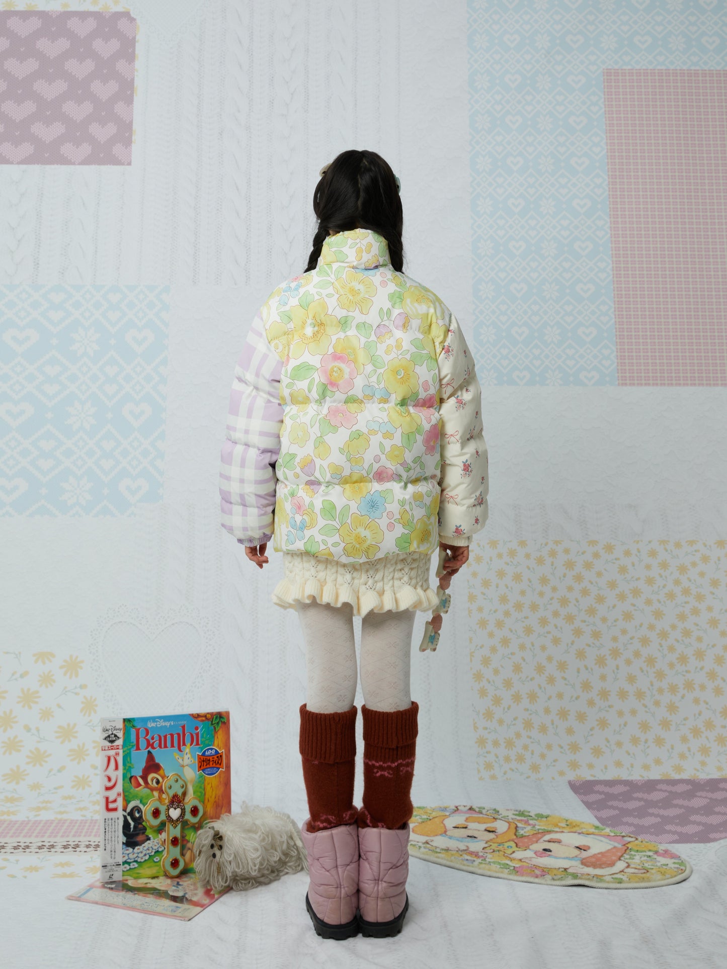 KaiXin hostel - Cute Bear Print Puffer Jacket coat KaiXin hostel