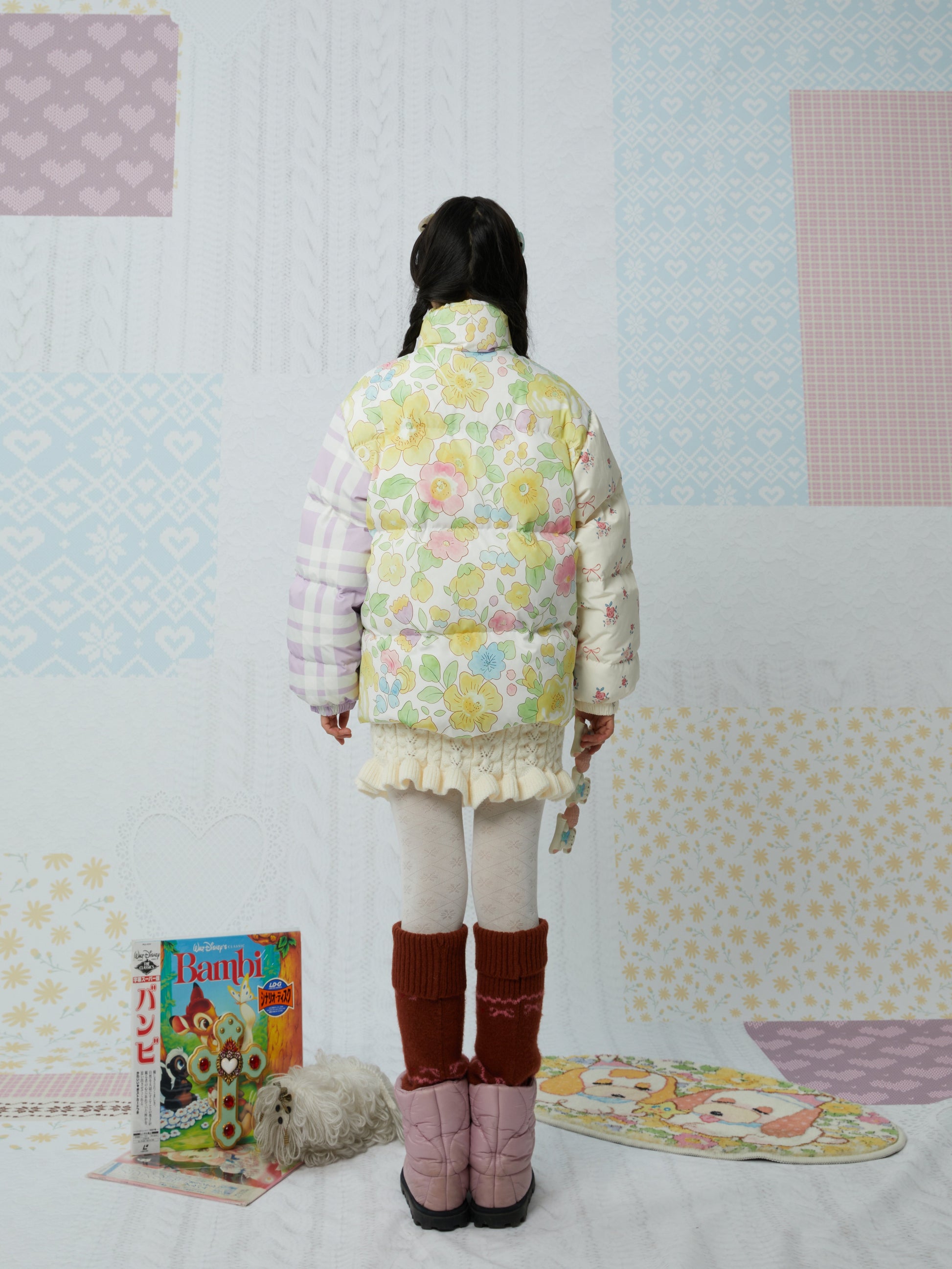 KaiXin hostel - Cute Bear Print Puffer Jacket coat KaiXin hostel