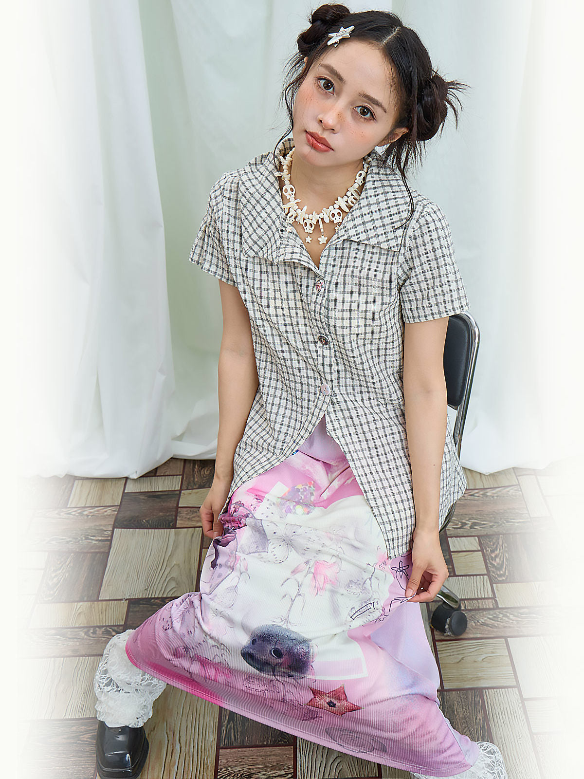 Moon Meadow - Lily Sketch Print Maxi Skirt skirt Moon Meadow