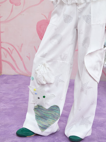 Moon Meadow – Harajuku Wide-Leg Pants with Kawaii Patchwork Details pants Moon Meadow