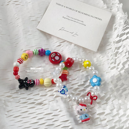 DuoXi - Navy Kitty Dice Beaded Bracelet bracelet DuoXi