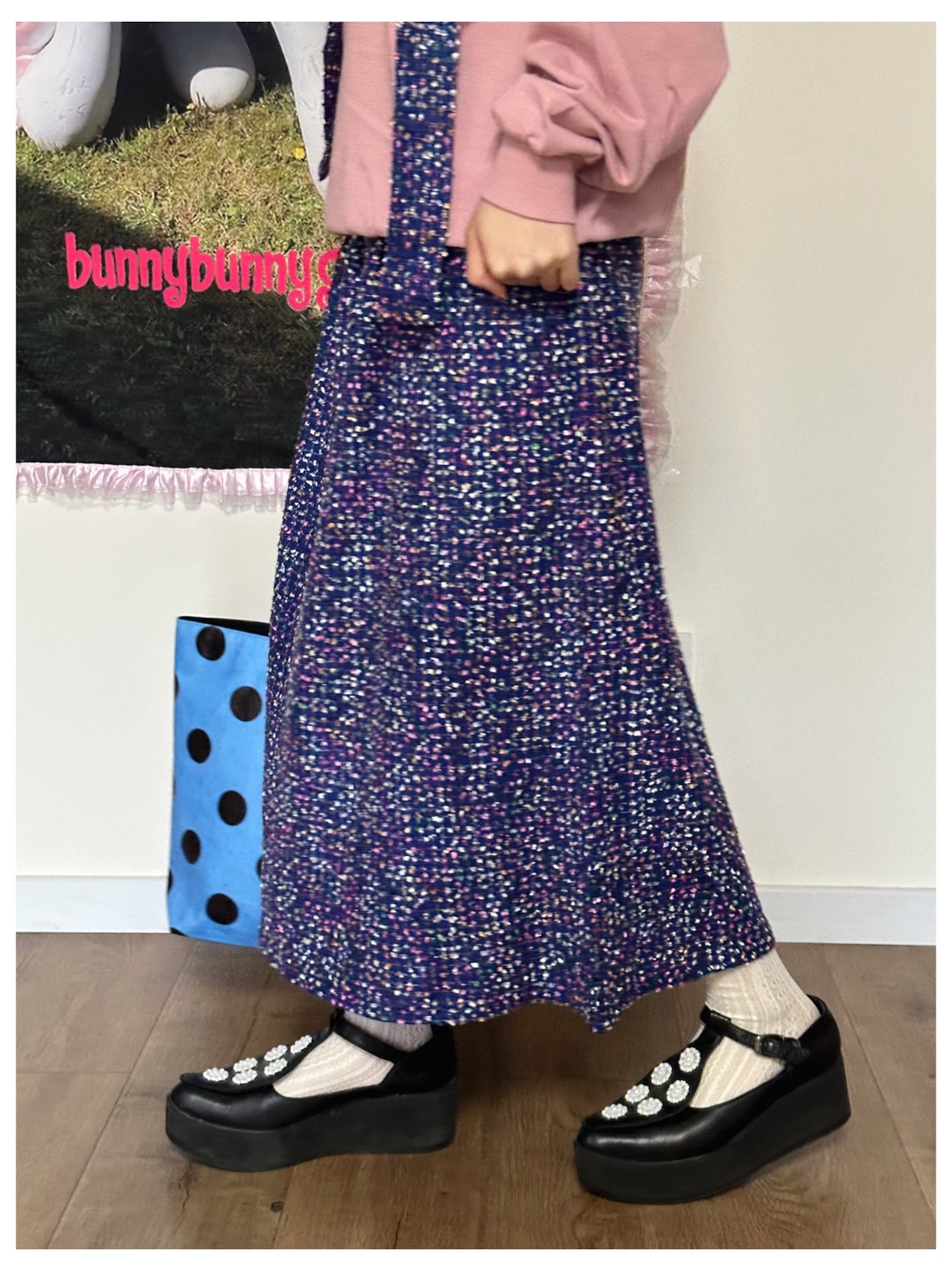 bunnybunnygun - Harajuku Mid-Length Elastic Skirt Set skirt bunnybunnygun