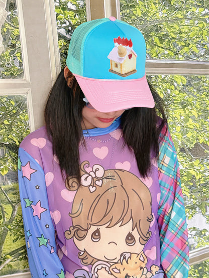 bunnybunnygun - Strawberry Cake Colorblock Cap