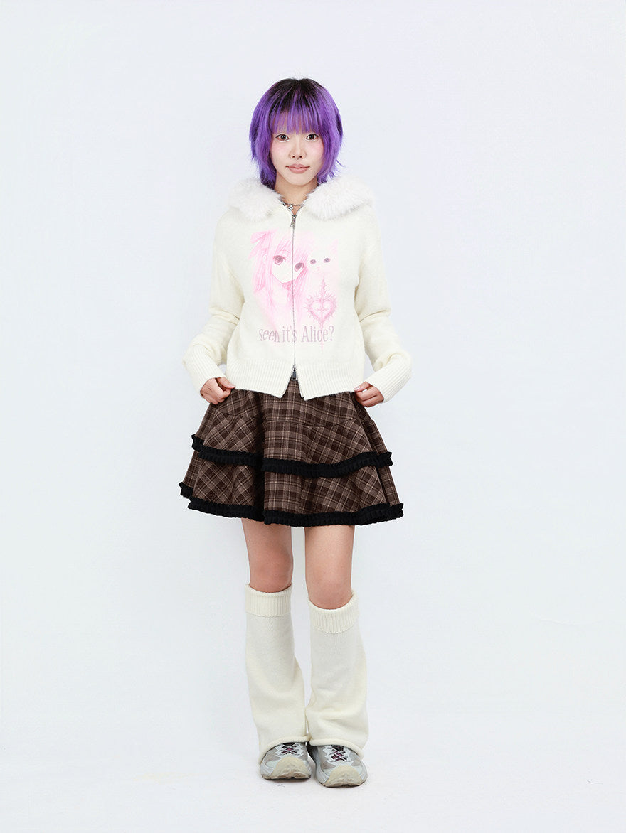 NIHONKIDS - Cat Print Zip Hoodie sweater NIHON KIDS