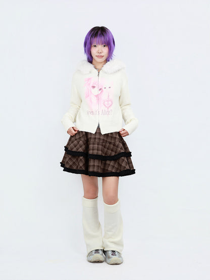 NIHONKIDS - Cat Print Zip Hoodie sweater NIHON KIDS