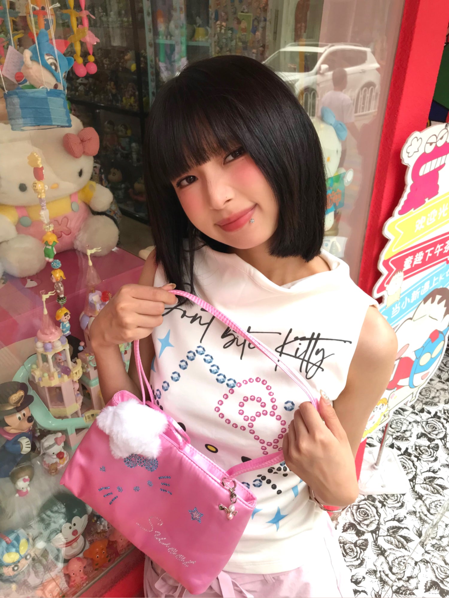 Salty Gummy - Y2K Kitty Rhinestone Satin Handbag Cute Shoulder Bag bag Salty Gummy