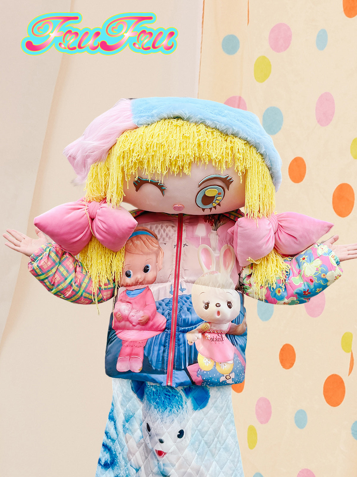 Frufru Colorful Printed Puffer Jacket | 90% White Duck Down Winter Coat jacket frufru