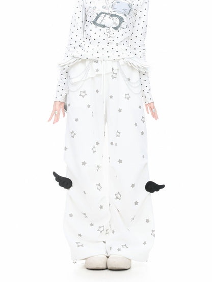 Languid Park - Wing Pleated Straight Pants pants Languid Park White S