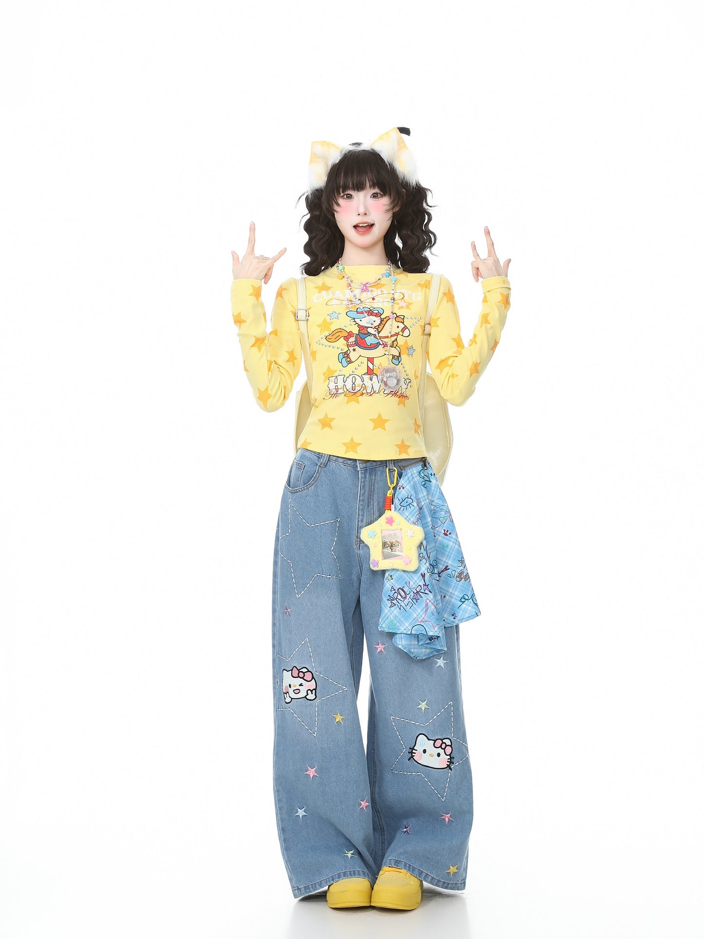 Languid Park - Star Crop Long Sleeve Tee shirt Languid Park