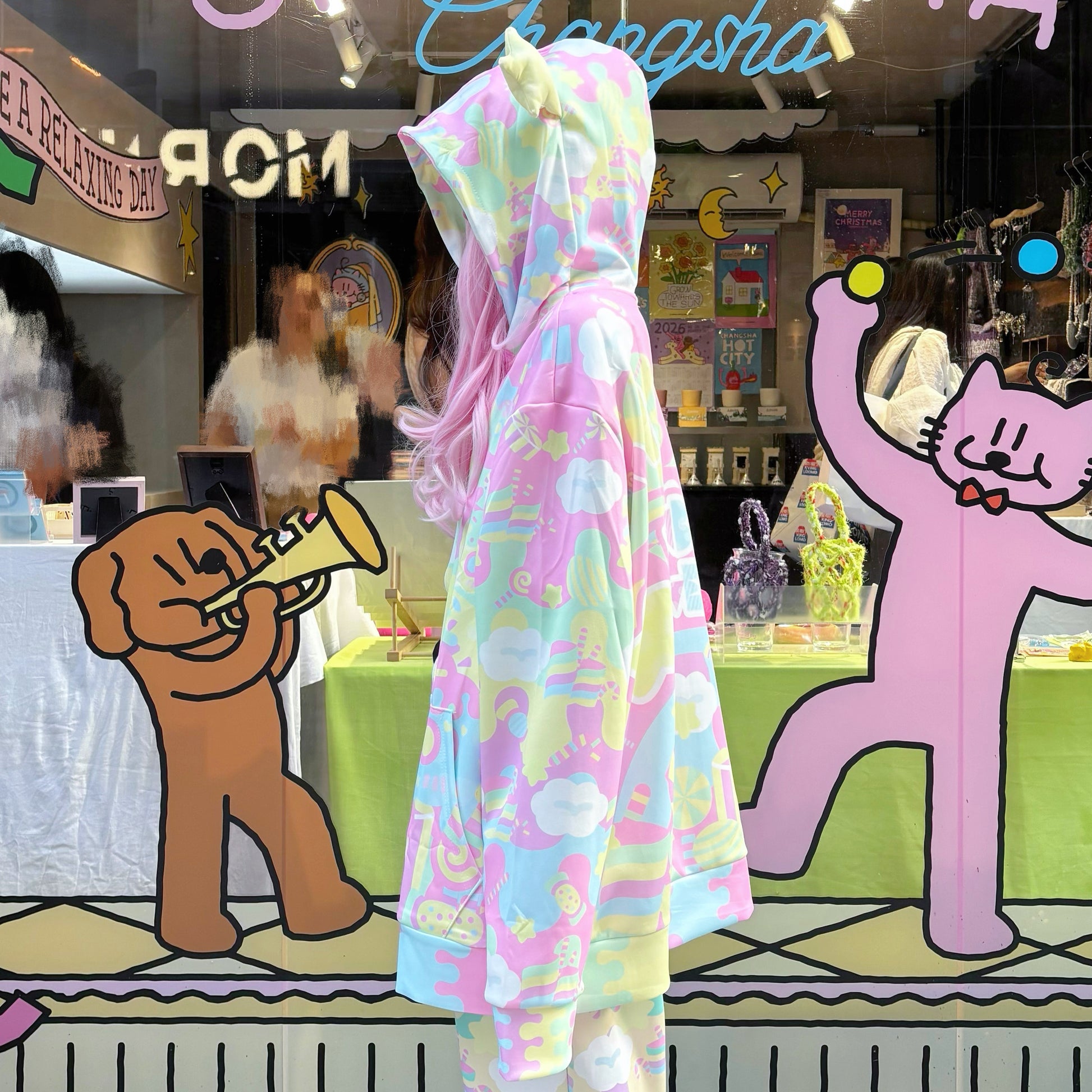 Rainbow Universe RUX - Pastel Macaron Decora Kei Hoodie & Sweatpants Set set Rainbow Universe RUX