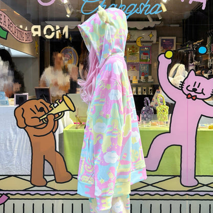 Rainbow Universe RUX - Pastel Macaron Decora Kei Hoodie & Sweatpants Set set Rainbow Universe RUX