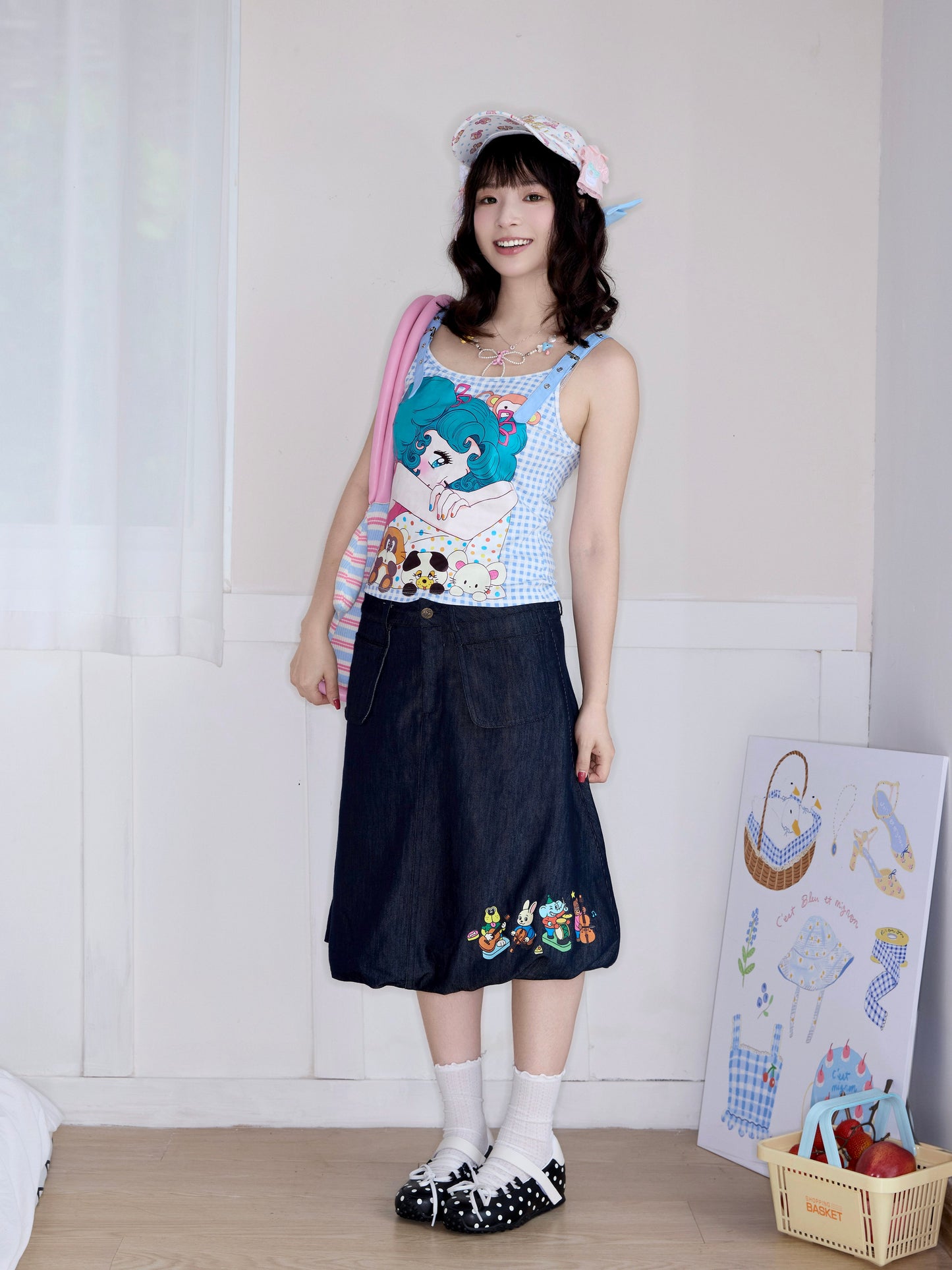 Robootoo - Cute Artist Print Tee & Slim Cami camisole Robootoo