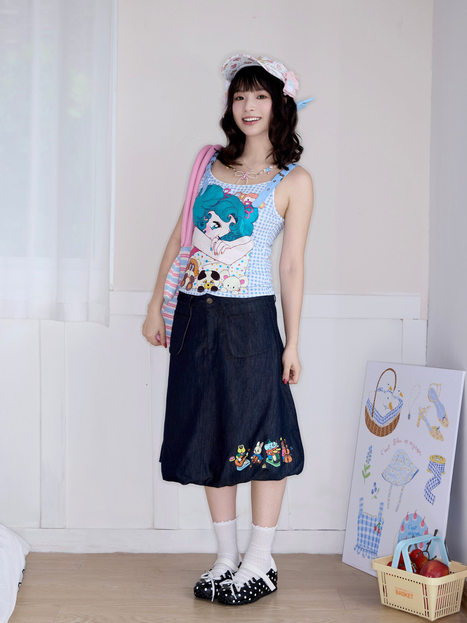 Robootoo - Cute Artist Print Tee & Slim Cami camisole Robootoo