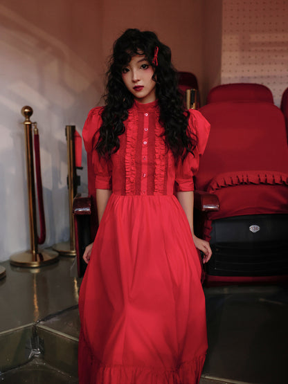 Nanjun Vintage - Bordeaux Red Royal Maxi Dress dress Nanjun Vintage