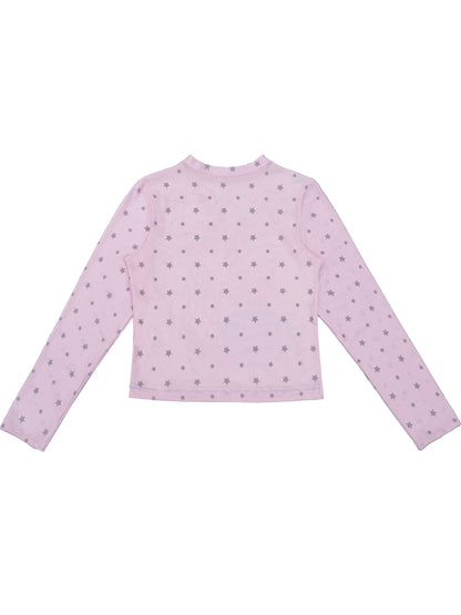 RustSet - Pink Polka Dot Long Sleeve Top shirt rustset